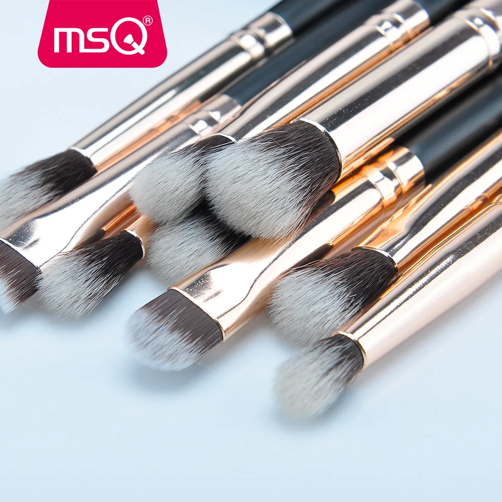 MSQ 6 Pcs 12 Pcs 18 Pcs Profesional Eye Makeup Brushes Set Eyeshadow Blending Make Up Sikat Rambut Sintetis Yang Lembut pincel Maquiagem