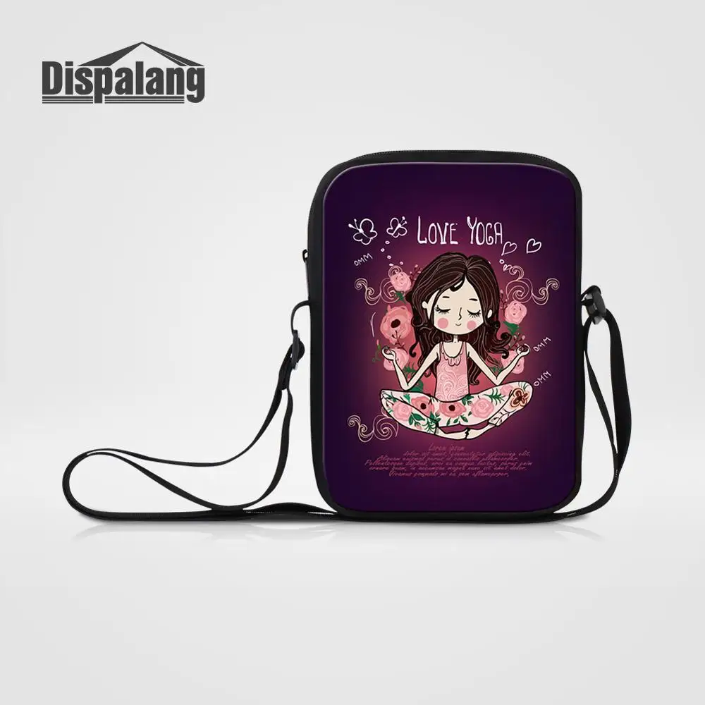 

Сумка-мессенджер через плечо с принтом для йоги, мини-сумка-кроссбоди для женщин, настраиваемая дорожная сумка-клатч для девочек
