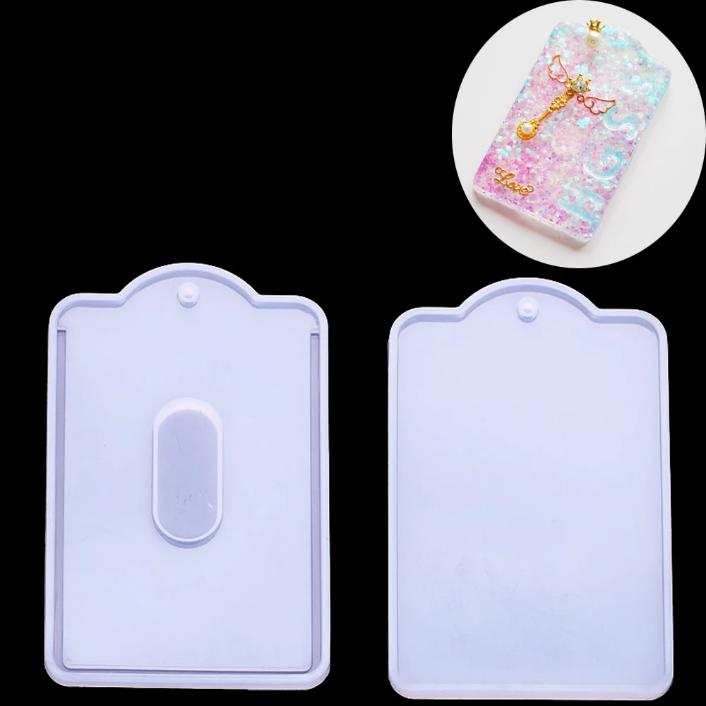 Bus Card Pocket ID Holder Pocket Set Pendant Silicone Mold Jewelry Making UV epoxy Resin Craft Handmade DIY art Tool