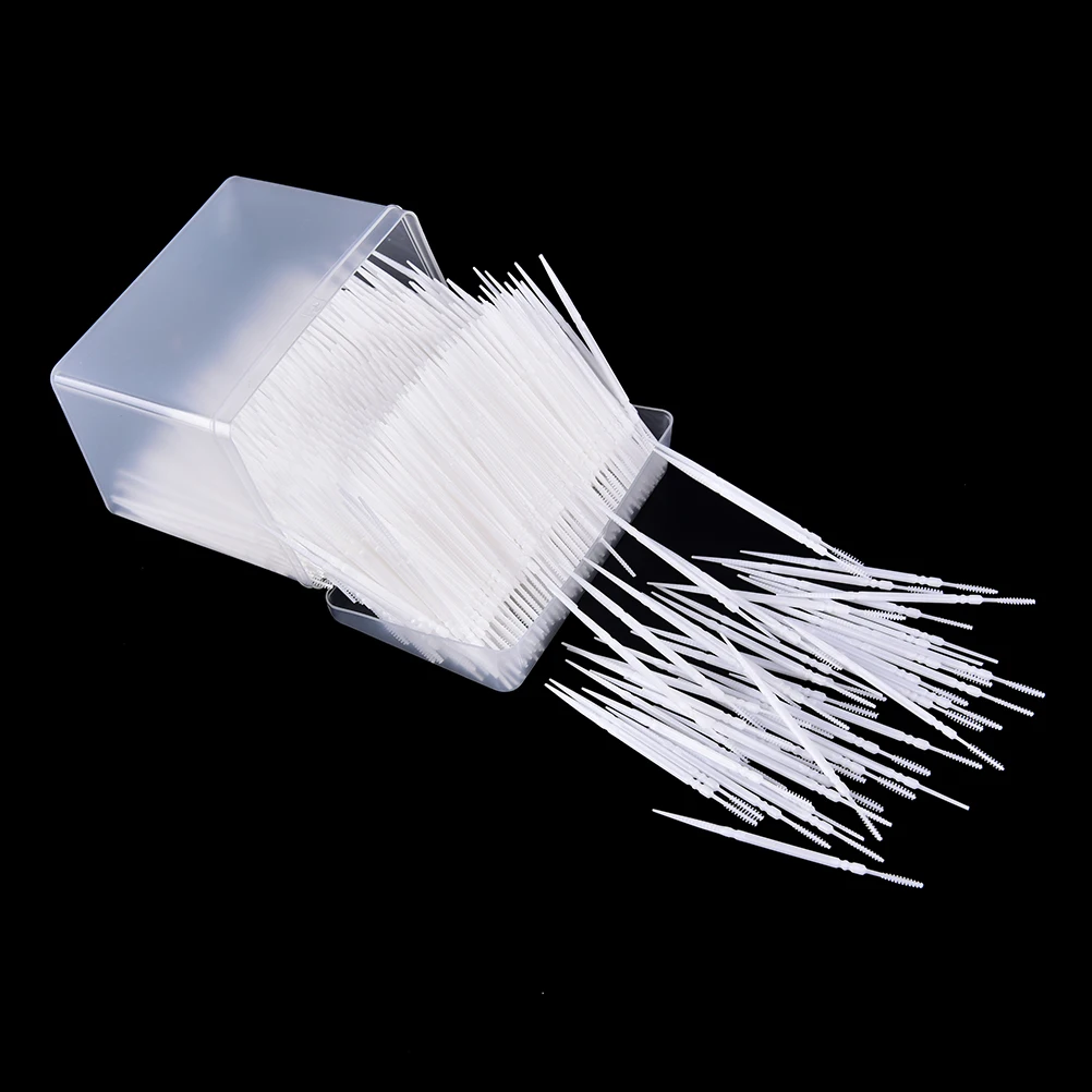 치실 칫솔 구강 위생 클리너, 이쑤시개 칫솔, 6.5cm 치아 청소 스틱, 박스 당 1100 개