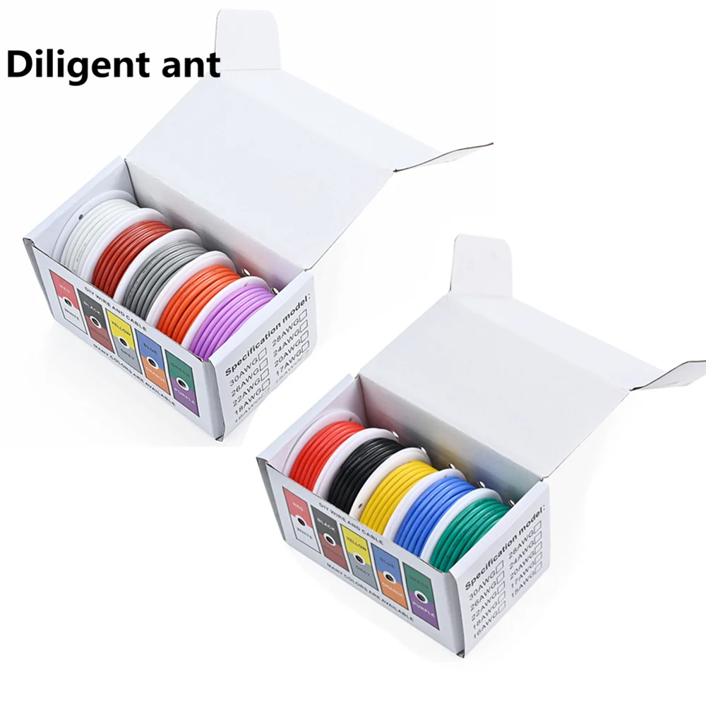 DIY 5 colors boxed combination 1007 electronic wire 24awg 26 28 30 22AWG 18AWG 16AWG