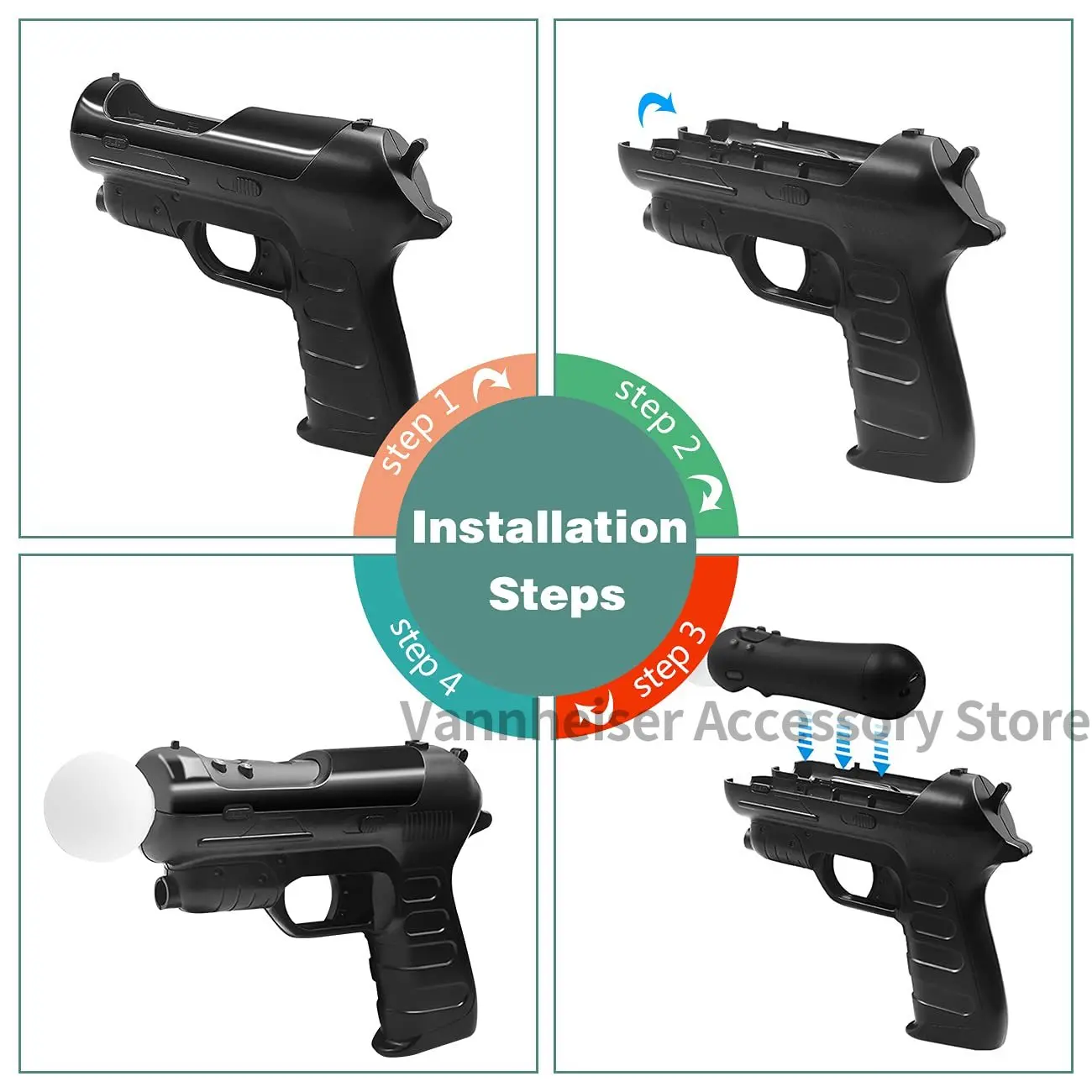 2 قطعة الحسية الجسدية مقبض بندقية بعقب نوع تحكم لسوني بلاي ستيشن 4 PS3/PS4 VR PSVR المساعدة لعبة اطلاق النار الملحقات