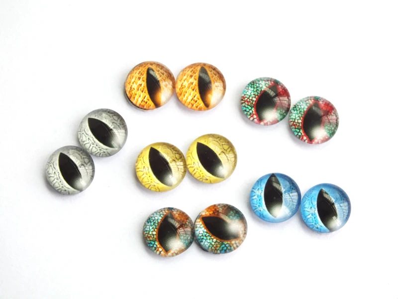 New Fashion 10pcs 25mm Mixed Dinosaur Eyes The Devil Eye Handmade Cabochons Glass  Cat eyes DIY