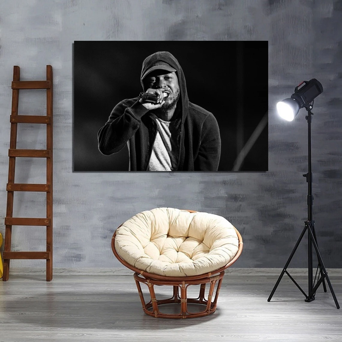 Kendrick Lamar Poster Print Music Singer Star Rapper Photo Music Album Cover Canvas Poster Home Decor Wall Painting (No Frame)