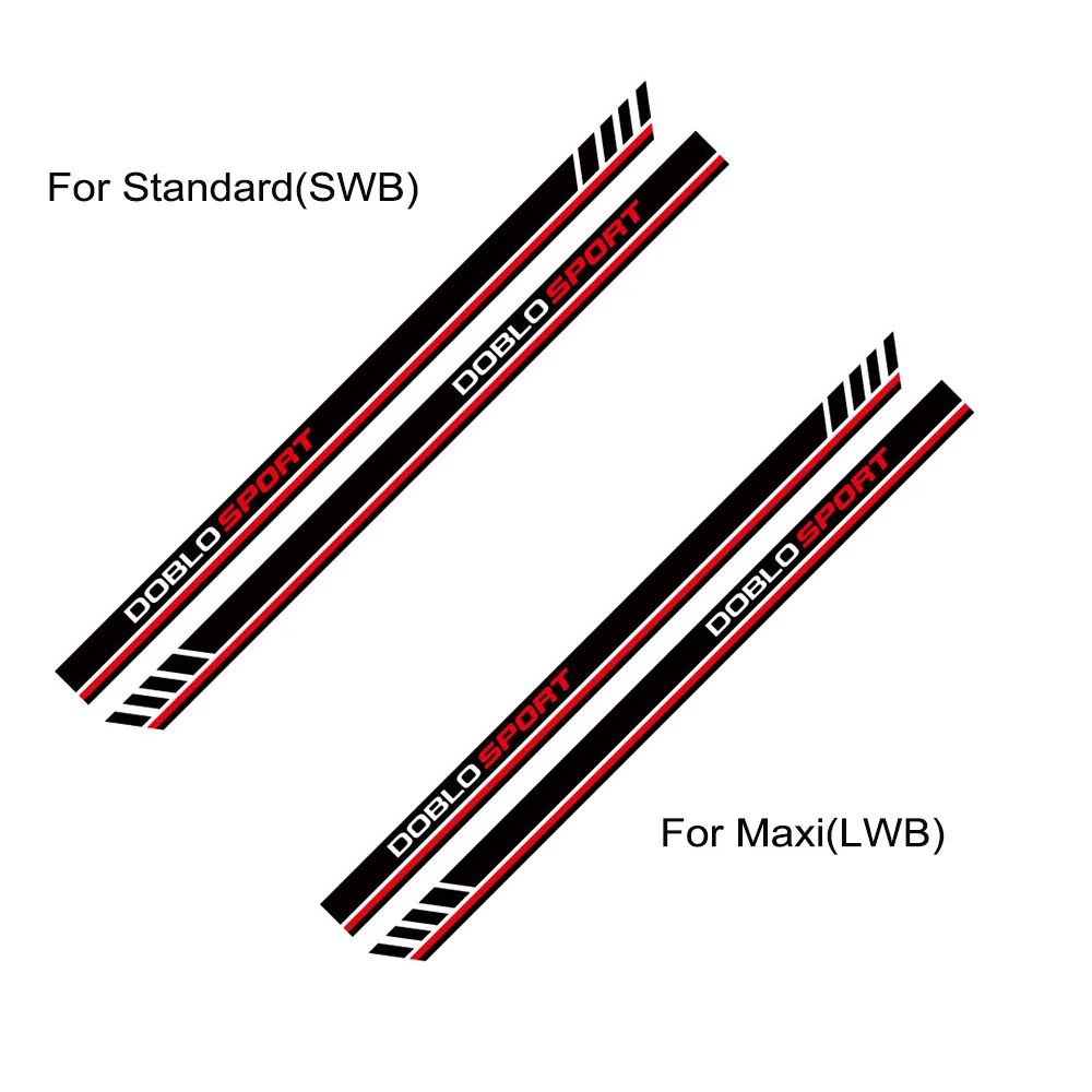 2 قطعة خط الباب الجانبي للسيارة ملصقات لشركة فيات دوبلو البضائع 2 ضبط اكسسوارات السيارات شاحنة التخييم المشارب رسالة الرسومات شارات الفينيل