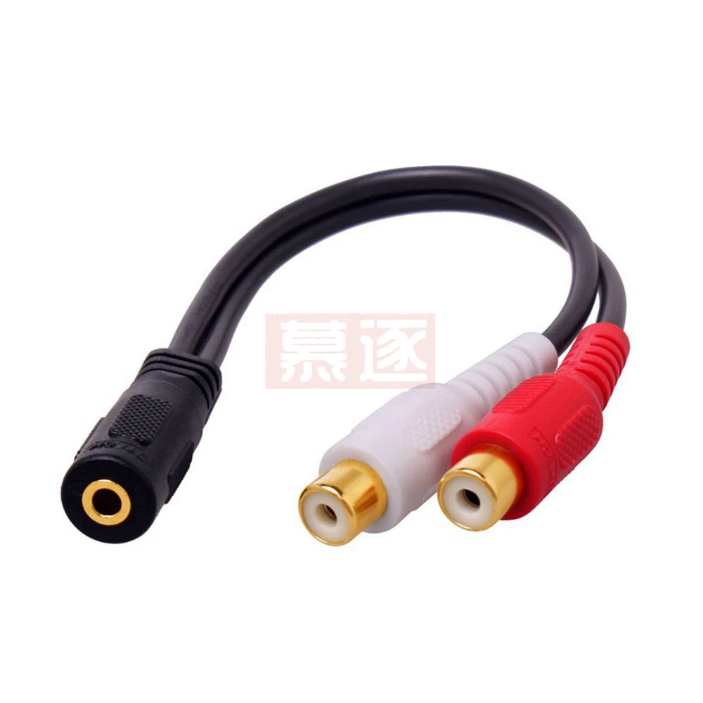 Universal 3.5mm Stereo Audio Female Jack to 2 RCA Female Socket to Headphone 3.5 Y Splitter Adapter Cable for DVD CD TV VCR