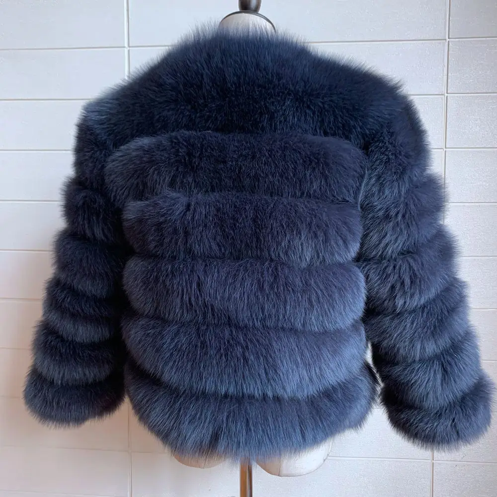 100% Natural Fur Jacket Real Fur Coat Winter Jacket Women Natural Fox Fur Luxury Fashion 50cm Short Jacket Wholesale Hot 2022