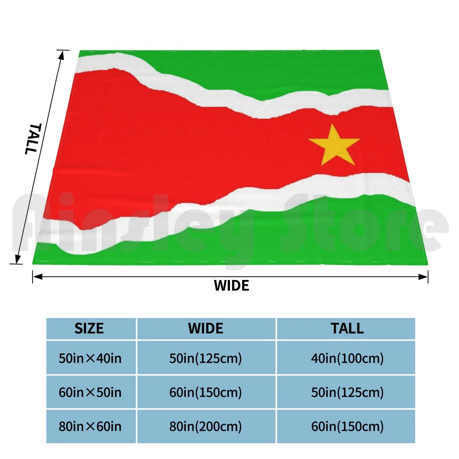 Surinamese Flag , Off Center Blanket Fashion Custom 2704 Suriname Sranang Flag Nation Country South America