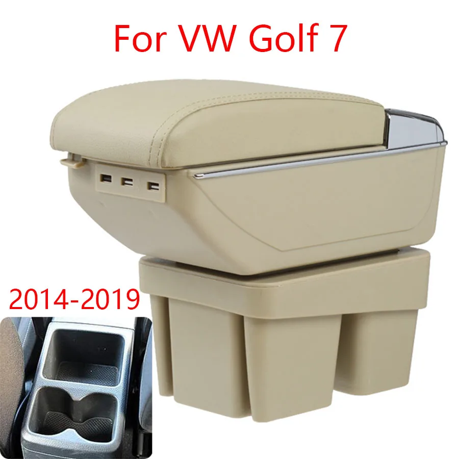 

For VW Golf 7 Armrest box 2014 2015 2016 2017 2018 2019 Mk7 Interior special Retrofit parts Car Armrest box Center Storage box