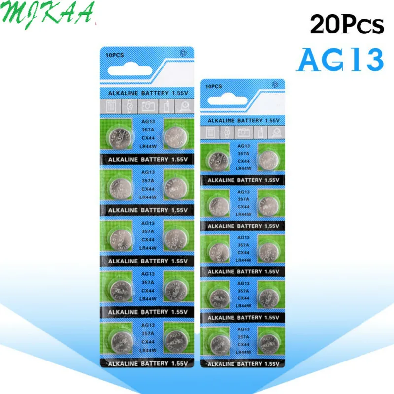 

20Pcs/pack AG13 LR44 357A S76E G13 Button Coin Cell Battery Batteries 1.55V Alkaline 22