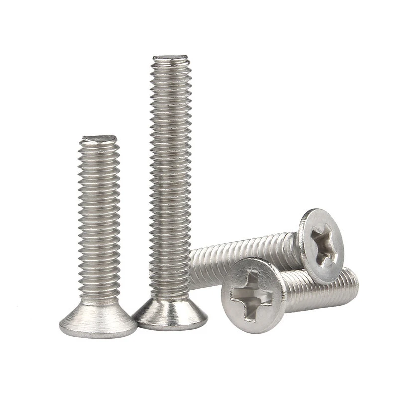 10/50 M2 M2.5 M3 M3.5 M4 M5 M6 M8 A2-70 304 Stainless steel GB819 Cross Phillips Flat Countersunk Head Screw Bolt For Wood