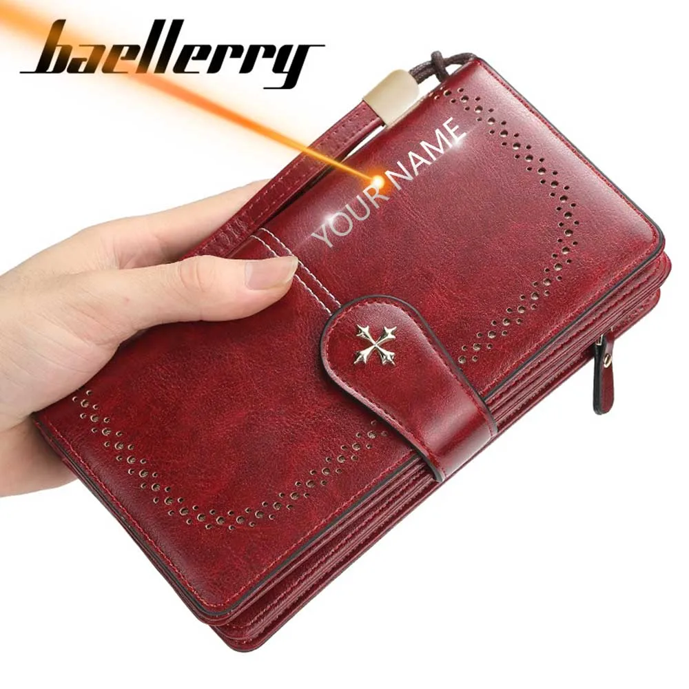 Hollow Out Women Wallets Large Long Wallet Fashion Top Quality PU Leather Card Holder Female Purse Zipper Wallet For Women