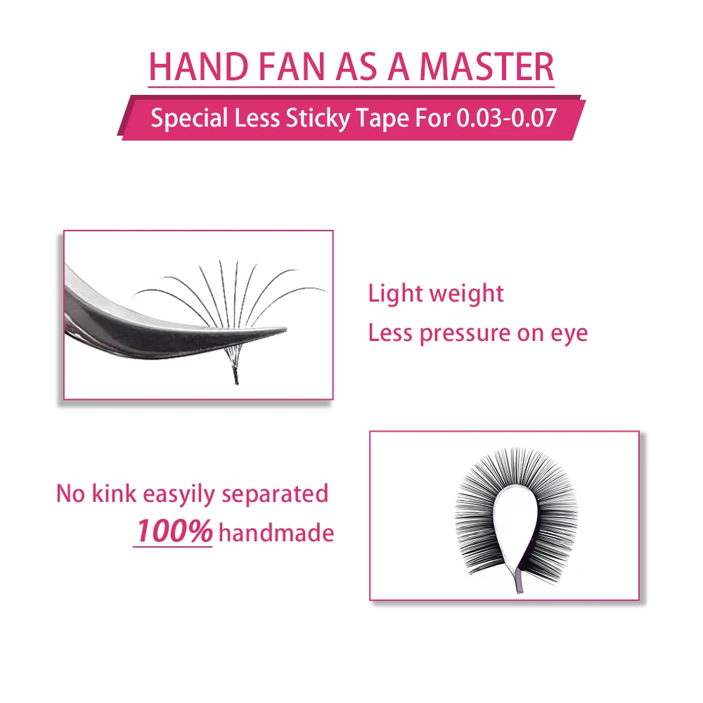 12Lines /Tray 100% Handmade Russian Volume Eyelashes Extensions Beauty Natural Korea Silk Mink Individual Eye Lahe Soft Eyelash