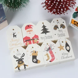 50/100PCS Wesołych Świąt zawieszki kartka z papieru pakowego etykiety Boże Narodzenie powiesić papierowe etykiety DIY Scrapbooking rękodzieło prezent ślubny