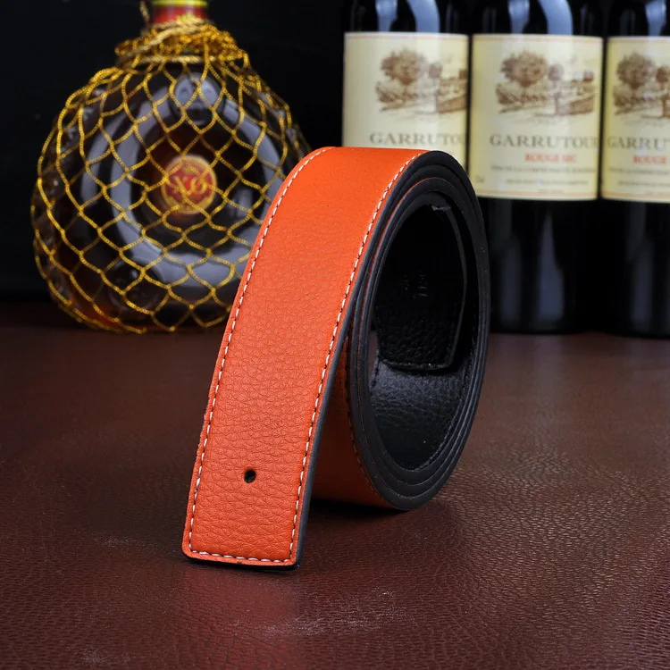 New Luxury Brand Belts Men High Quality Pin Buckle Male Strap Genuine Leather Waistband Ceinture Men's No Buckle 3.8cm H Belt