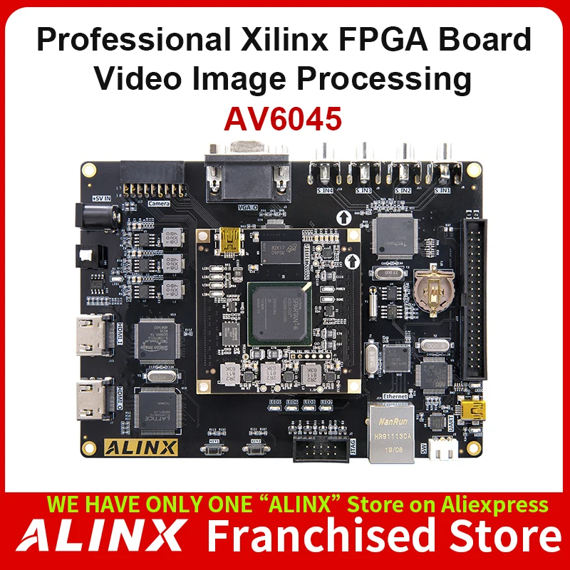 Alinx av6045: xilinx spartan-6 xc6slx45 fpga placa de processamento de imagem de vídeo hdmi entrada saída 1080p