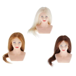 Salon Styling Cutting Mannequin Head Dolls Cosmetology Female Mannequin Hairdressing Styling Training Head 27 Inch