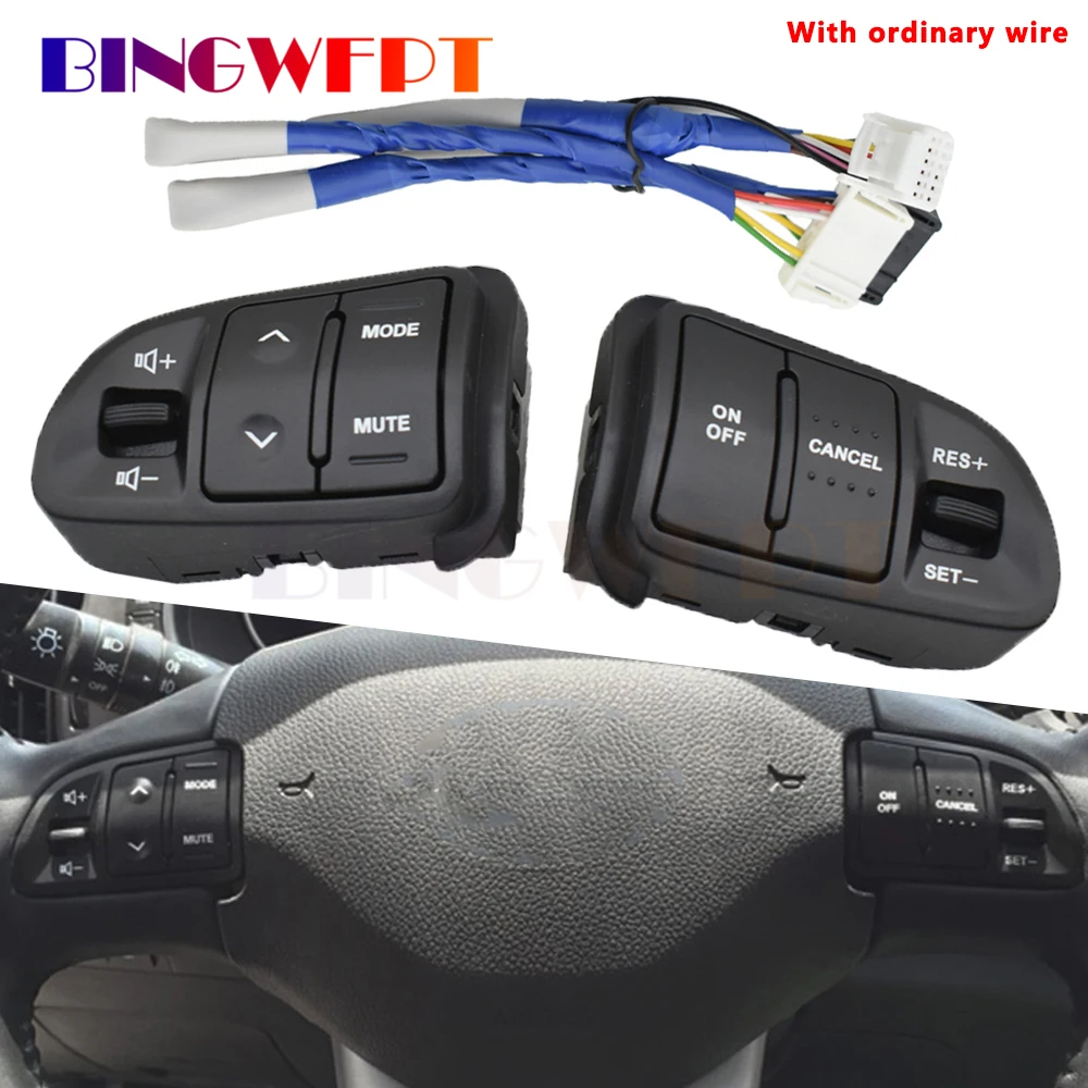 Car Styling steering wheel switch with wire For Kia sportage 2011 2012 2013 2014 Cruise Control switch volume mute phone button