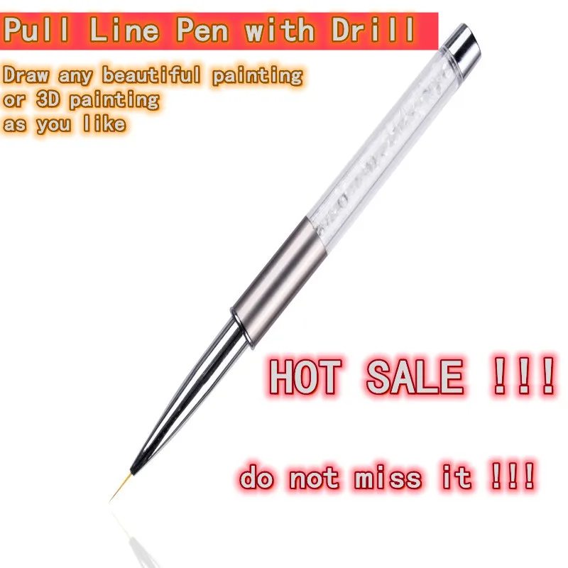 1 Pcs Professional 10mm Nail Art Liner Brush UV Gel Polish Dotting Painting Pens Tools Pinceau Acrylique Ongle Nailart Pinsel