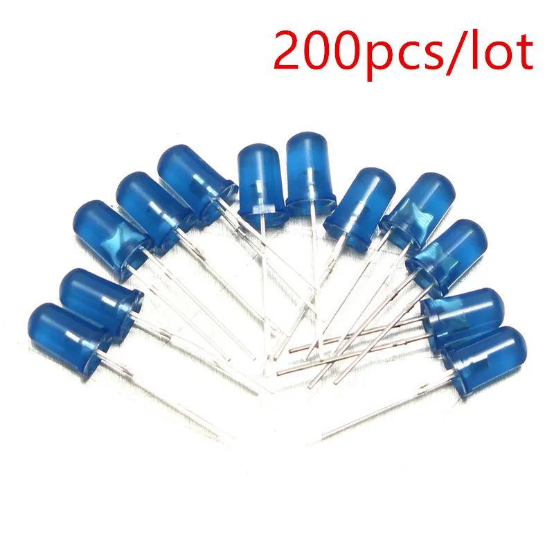 

200PCS/Lot 5MM Blue LED Diode Round Diffused Blue Color Light Lamp F5 LED Light Emitting Diode Lamp