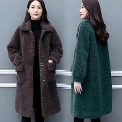 Winter Coat Women Thicken Faux Fur Coat For Fall/Winter 2022 Korean Loose Lamb-Like Pure Color Popular Coat Female  cardigan