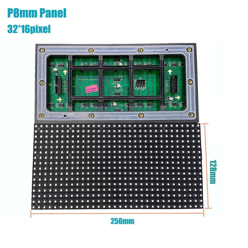 Outdoor P8 SMD Module 256*128mm 32x16pixel RGB 1/4Scan Full Color LED Display For Video Wall Advertising Stage Panel Module