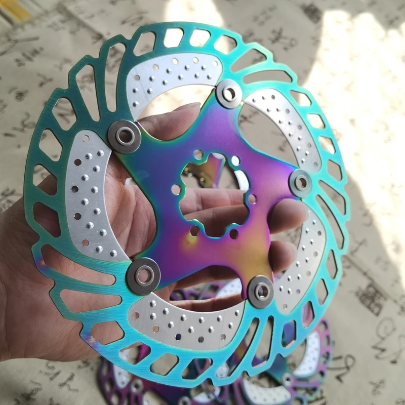 2021 New Bicycle Brake Cooling Disc Floating Ice Rotor For MTB Road Bike 140-160-180-203mm Cooling Brake Rotors Bicycle Parts
