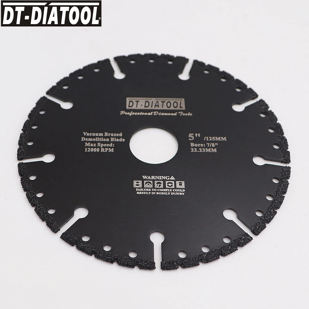 DT-DIATOOL 1pc Dia 125mm/5 "Vacuümgesoldeerde Diamant Zaagblad Alle Doeleinden Doorslijpschijf Voor Staal ijzer Wapening Gewapend Beton