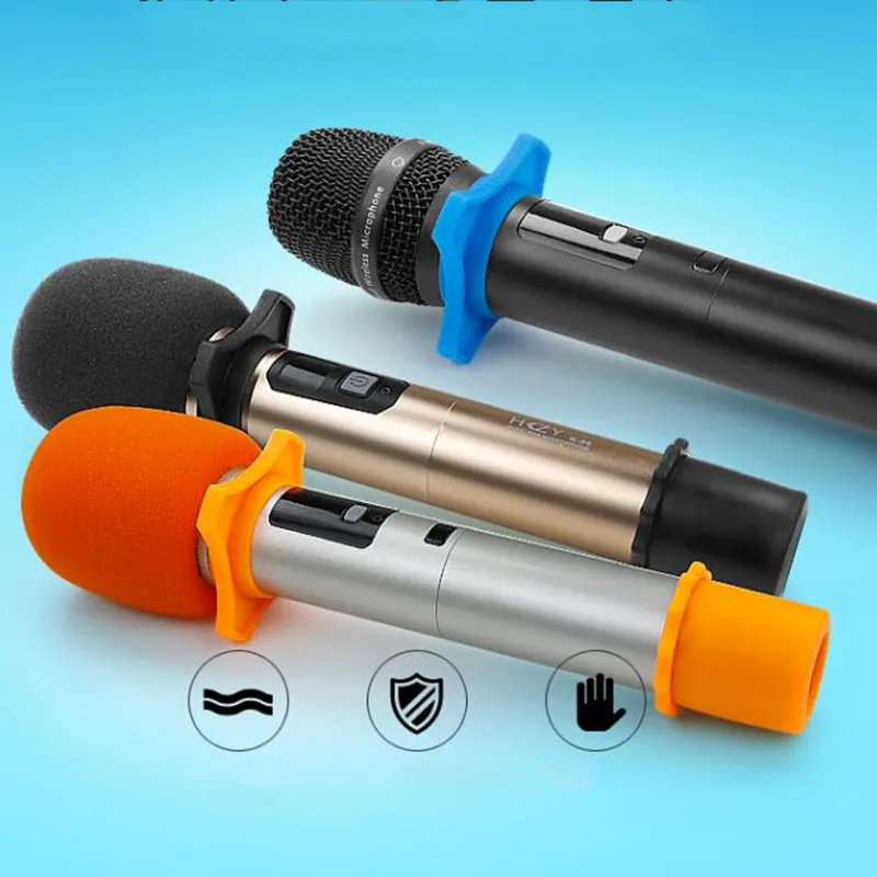 Shakeproof Microphone Anti-Rolling Ring,Protection Bottom Rod Sleeve Holder Mic Protection,Microphone Windscreen Foam Cover