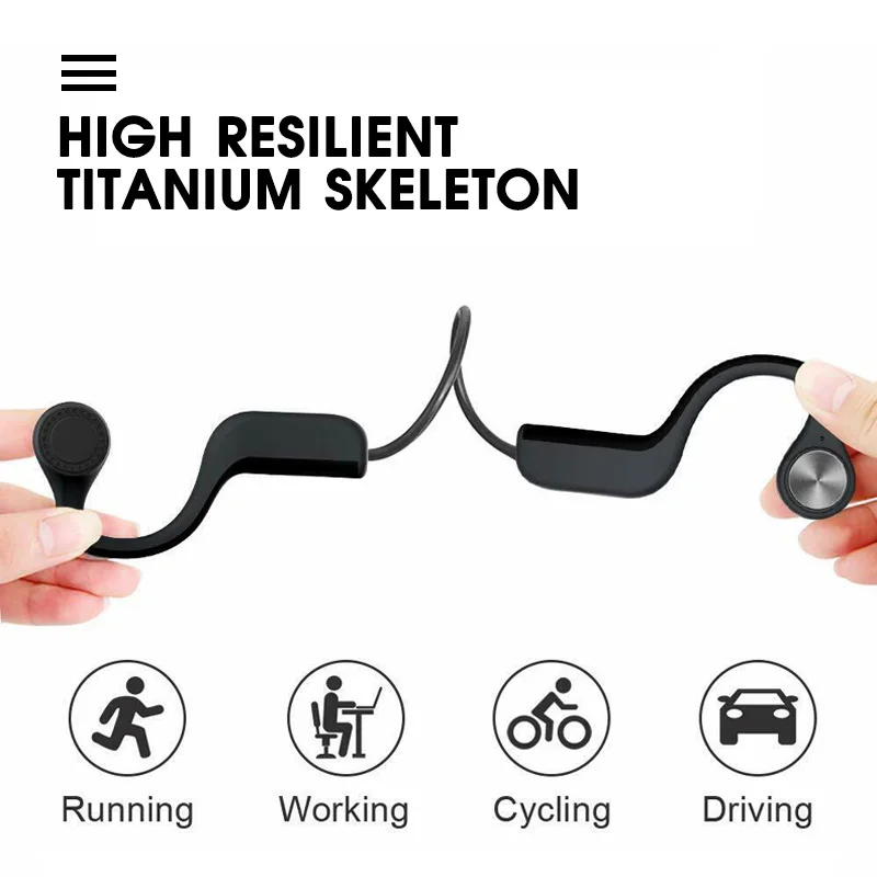 Bluetooth 5.0 fone de ouvido de condução óssea fones de ouvido sem fio de orelha aberta com microfone de redução de ruído ipx5 fone de ouvido para ciclismo correndo