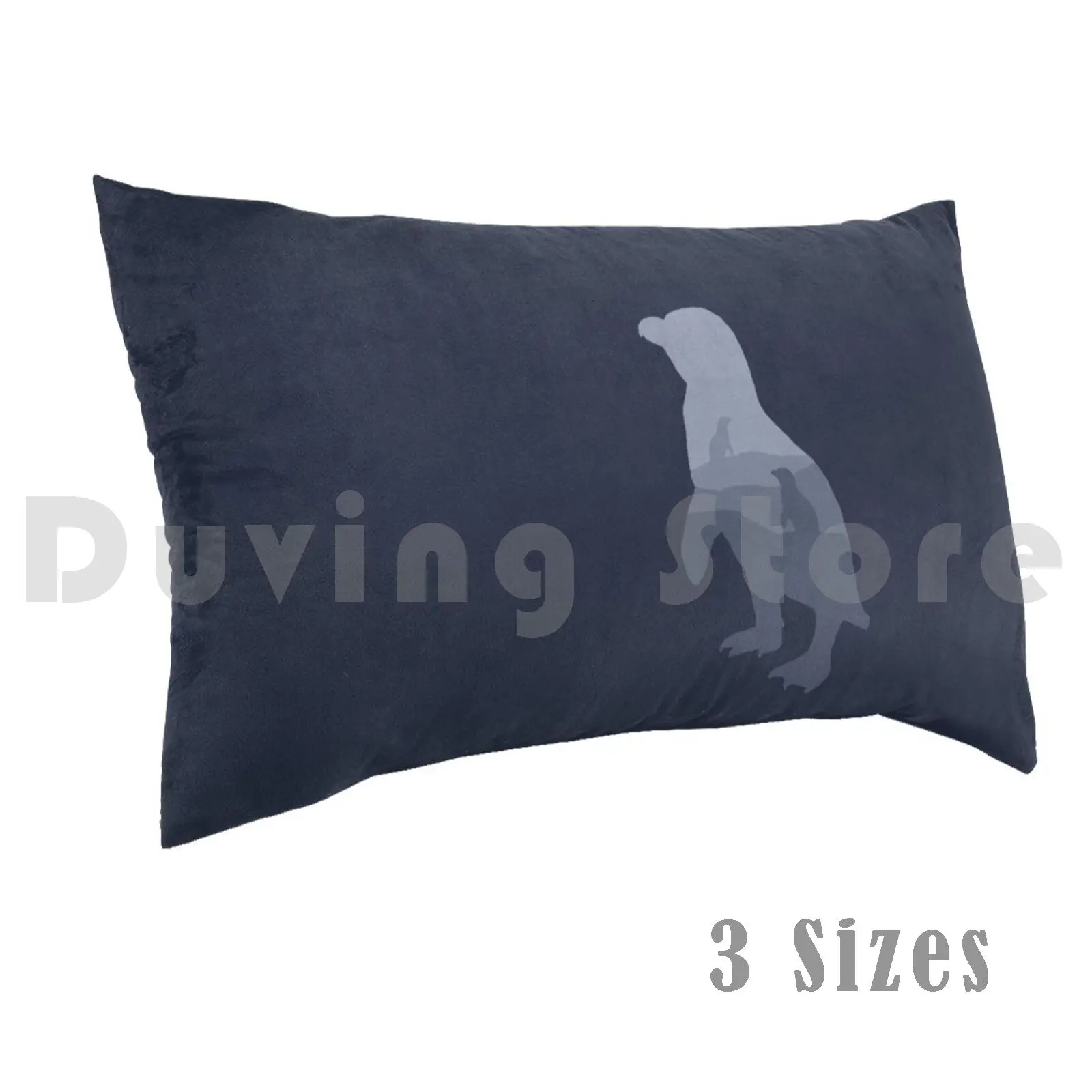 Penguin Pillow case 709 Penguin Zookeeper Humboldt Bird Rocks Geocreate Blue Typography Seabird