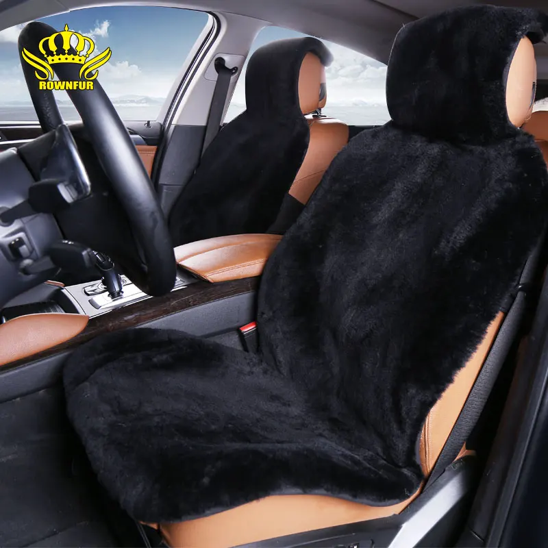 

AUTOCROWN Natural sheepskin wool fur luxury Car Seat Covers universal size for all types of seats short fur 3 color 2016 new