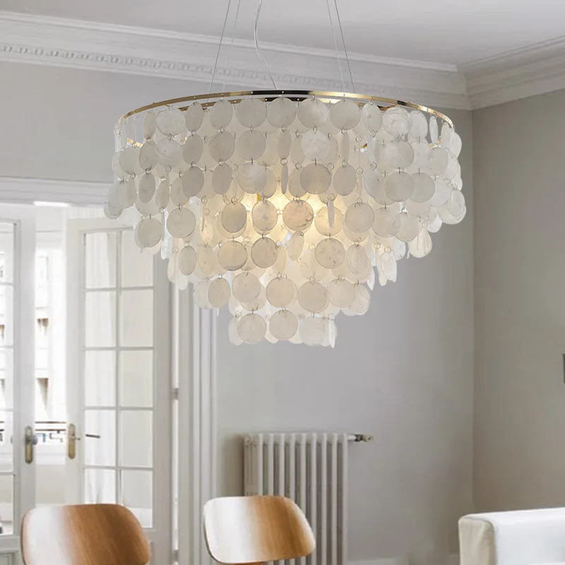 Nature shell chandelier lustre salon minimalist light chrome Bedroom Kitchen Living Room art decor indoor hom dinning room light