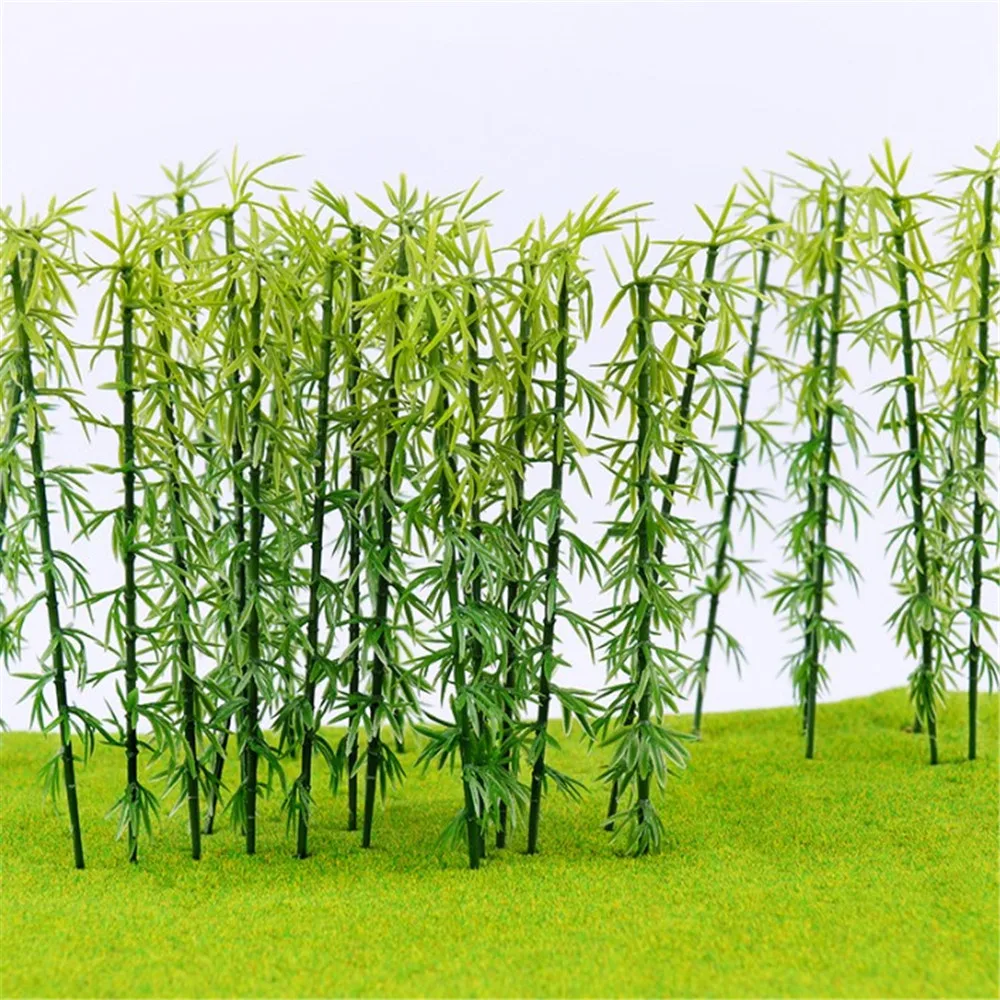 Modelos de plástico em miniatura com areia de bambu, modelos de decoração em miniatura, 6cm, 8cm, 12cm e 15cm, 20 peças