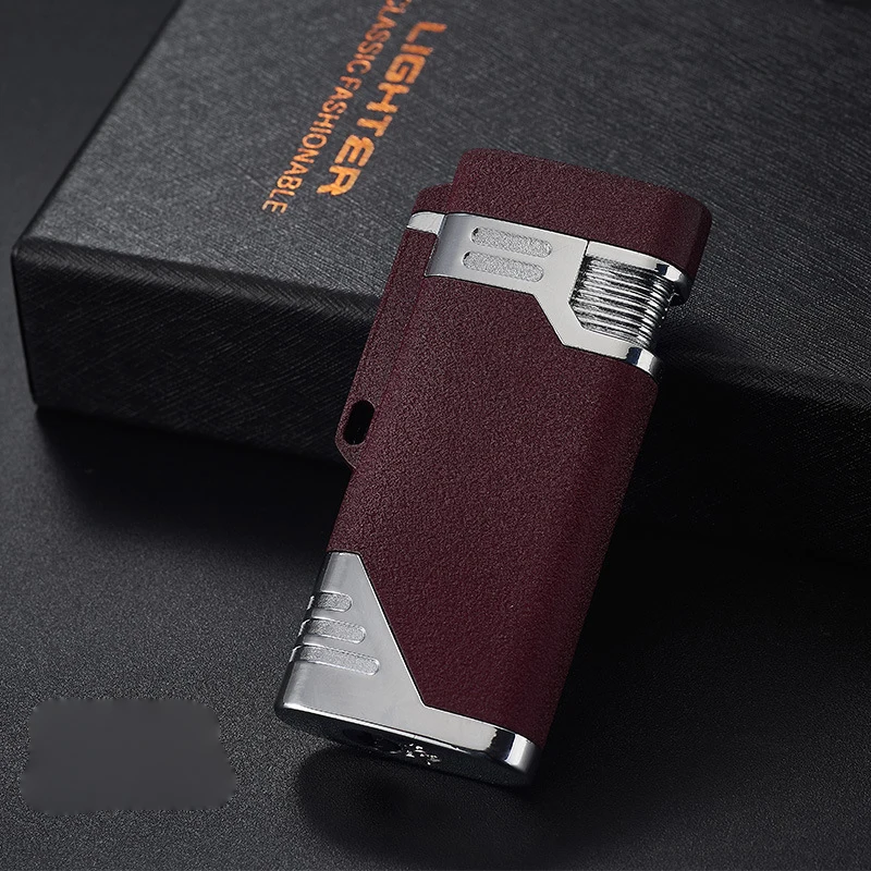 NEW Unusual Torch Double Flame Cigarette Lighter Small Spray Gun Windproof Gas Metal Lighters Cigar Butane camping Lighter