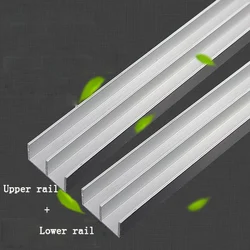 5-6mm glass Groove Aluminium alloy Glass sliding door Slide way track Chute pulley Glass backing Guide Bottom smoothing