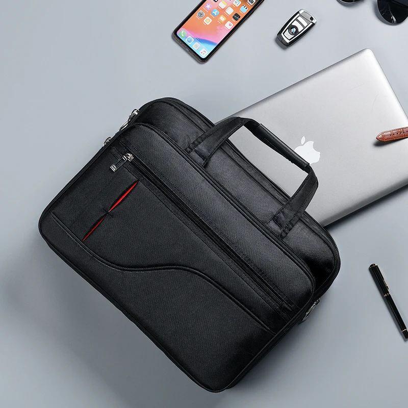 High Quality Business Briefcase Men 13 14 15.6 17 Inch Laptop Bag Waterproof Oxford Large Capacity Man Travel Shoulder Bags