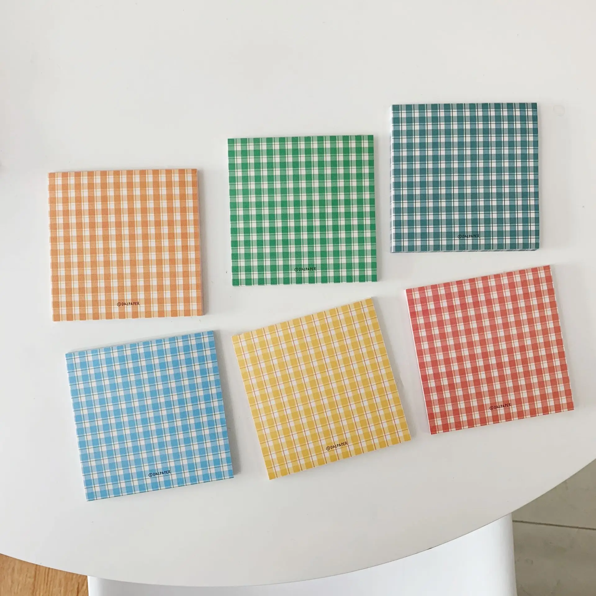 Korean Ins Cute Retro Color Grid Memo Pad 50sheets Simple Style Diy Student Small Notepad Office School Message Paper Stationery