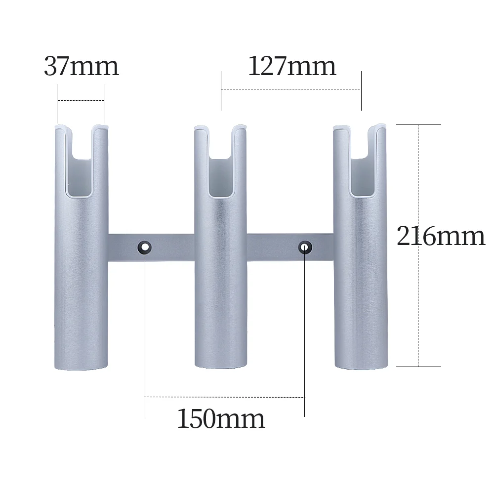 Angelrute halter aus Aluminium legierung, 3-fach Wand halterung für Marine boot, Yacht, Wohnmobil, Wohnmobil, 3-Rohr – Detail 1