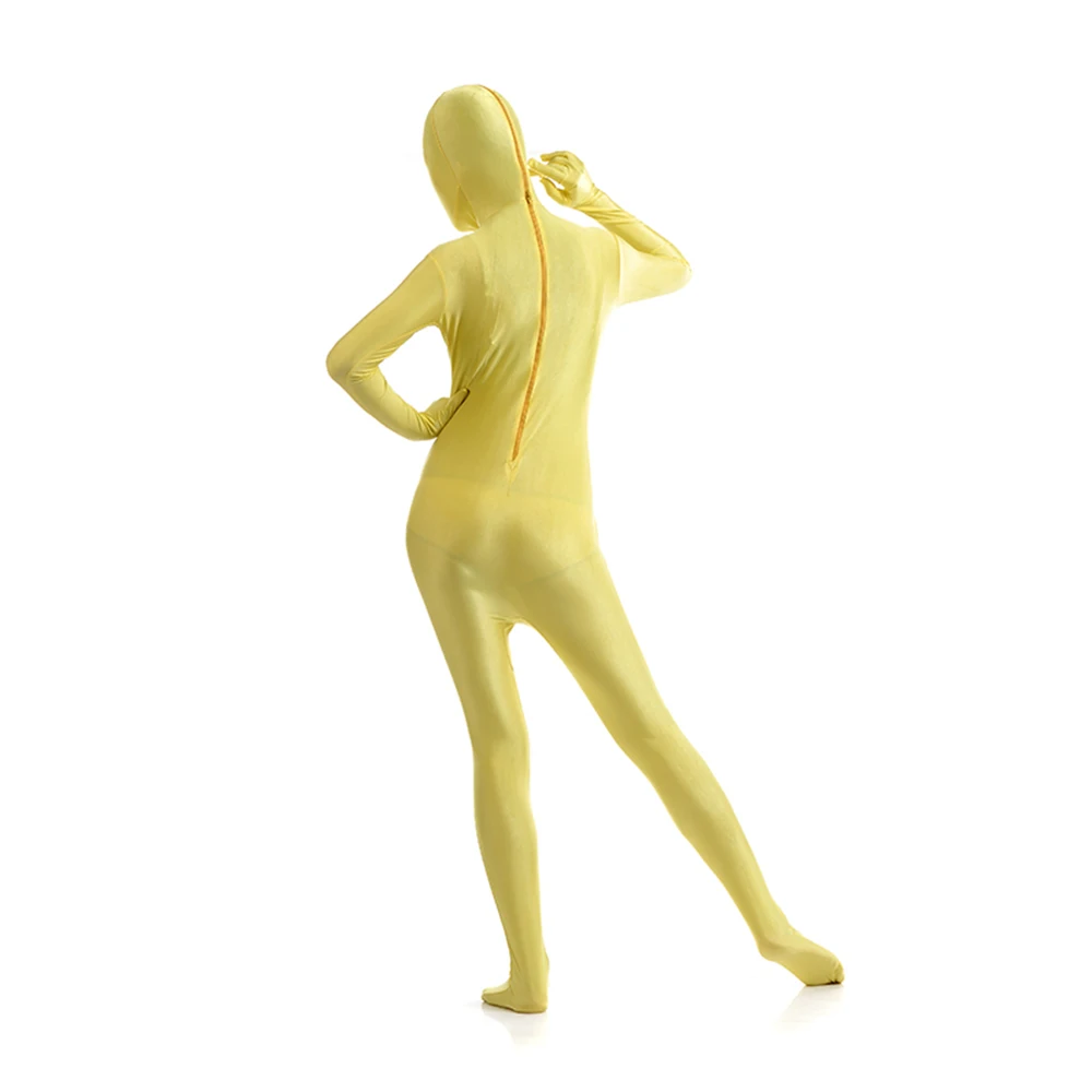 Dostosowane kostiumy Zentai pełne Body Suit Catsuit kostiumy na Halloween Body dla dorosłych dodaj zamek błyskawiczny w kroczu