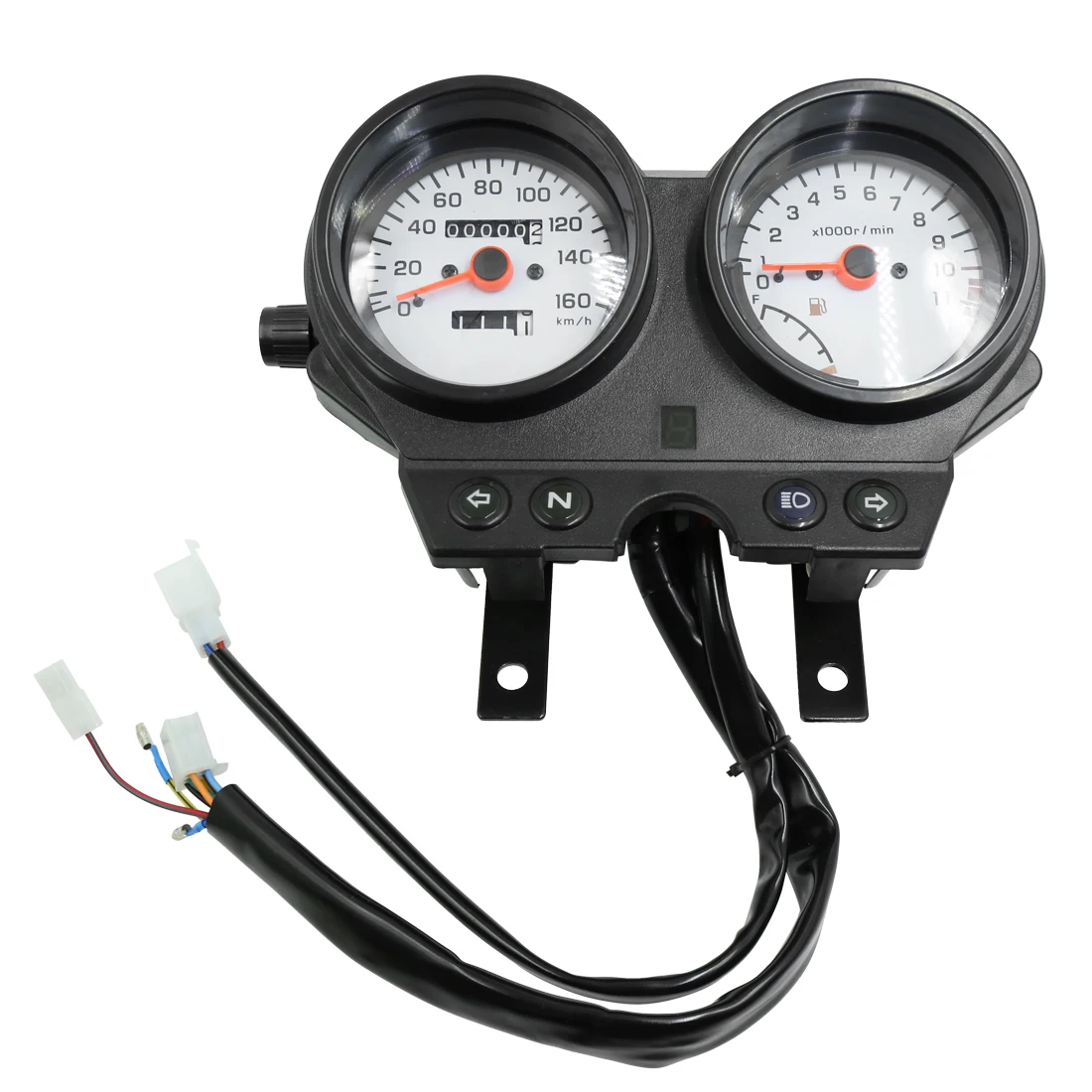 Uxcell Motorcycle Speedometer Odometer DC 12V Dual Odometer Tachometer Speedometer Cluster Indicator for EN Motorcycle