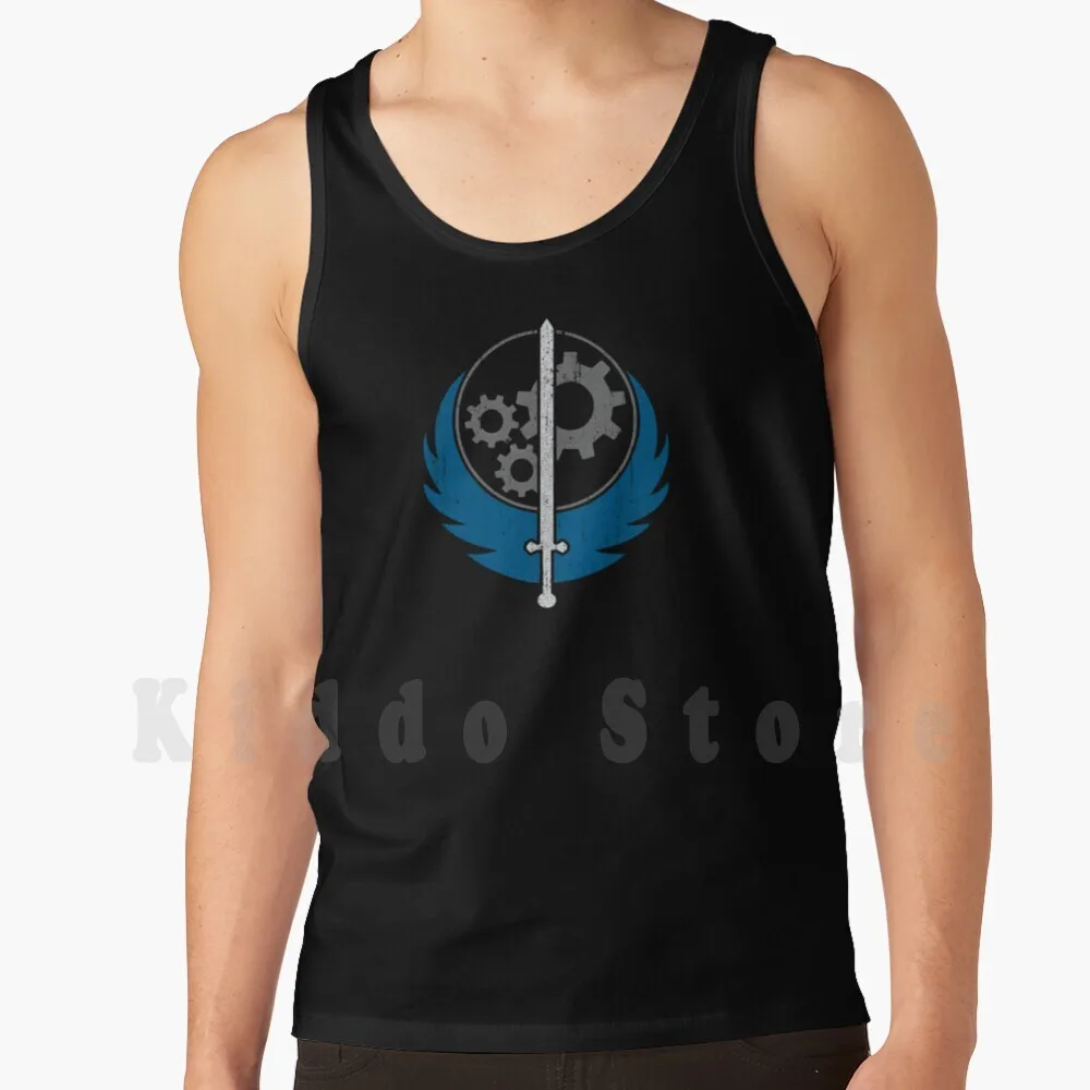 Brotherhood Of Steel ( Variant ) Tank Tops Vest 100% Cotton Video Game Gamer Gaming Power Armor Armor Suit Tec Pip