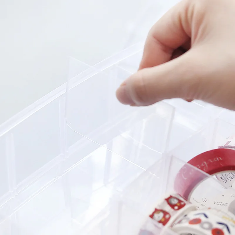 Three-layer Storage Box Transparent Storage Box For Tape Washi Tape Sticker Sundries Pens Diary Stationery