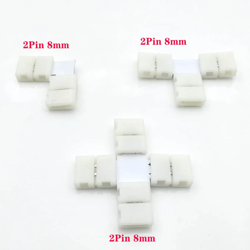 5PCS Free Soldering Led Connector 2PIN 3PIN 4PIN 5PIN L/T/X Shape Corner Connector For 10mm RGB RGBW RGBWW Led Strip Light