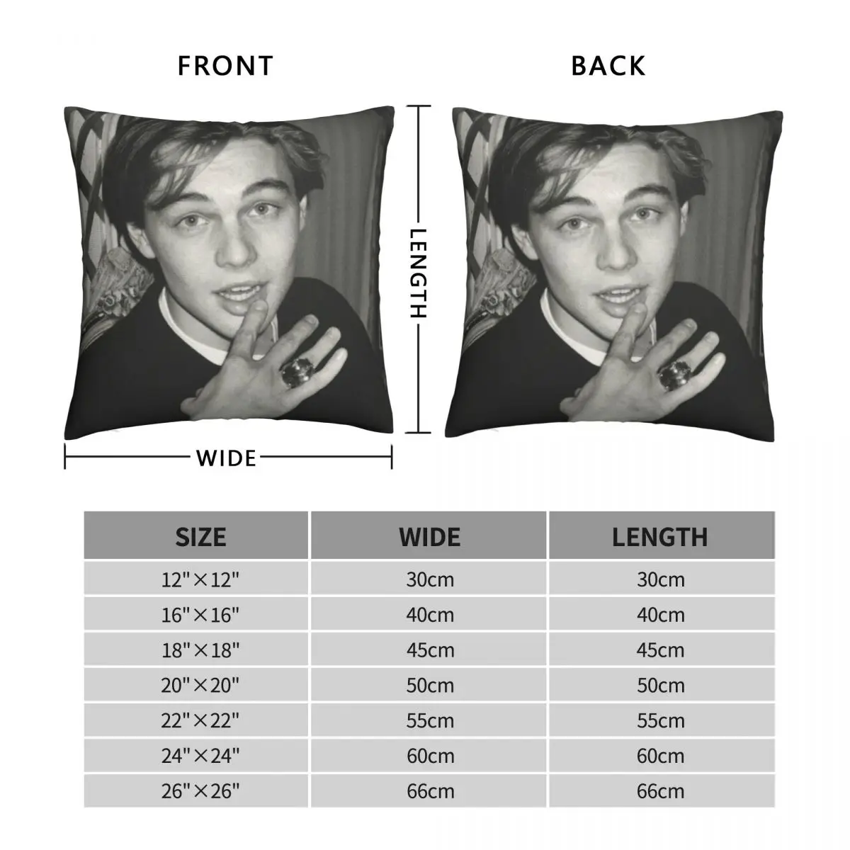 LEONARDO DICAPRIO LEO Square Pillowcase Polyester Linen Velvet Pattern Zip Decor Home Cushion Case