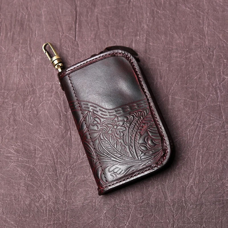 NZPJ männer Leder Schlüssel Tasche, Die Erste LayerOf Rindsleder, Damen Geldbörse, multi-funktionale Vintage Pflanzlich Gegerbtem Leder ID Tasche. – Detail 20