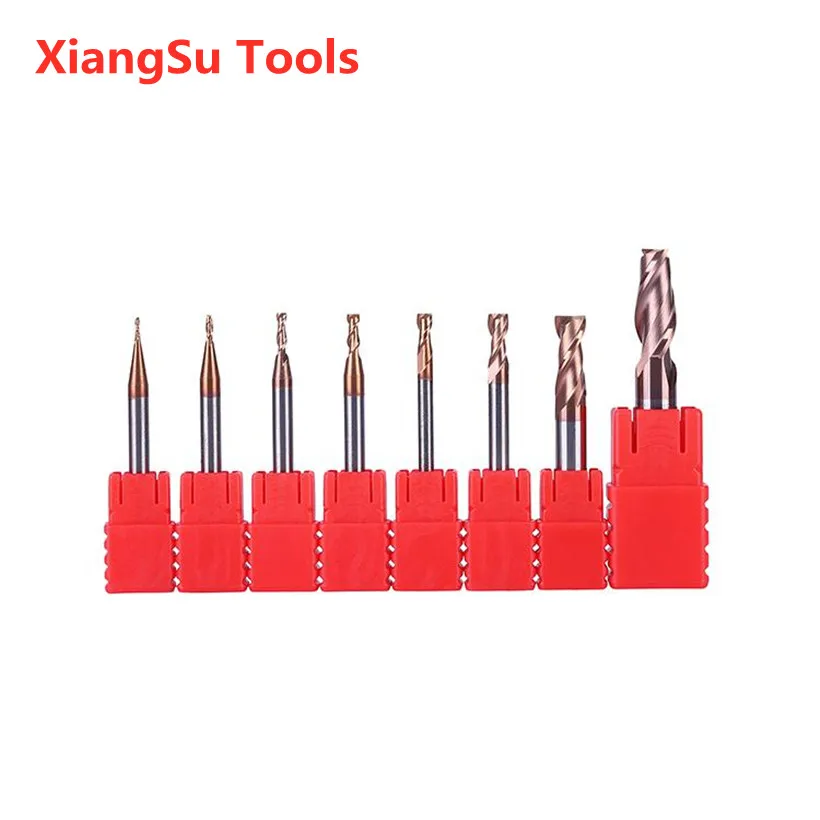 Fresa de topo cnc com 2 sulcos hrc55, ferramenta de liga de tungstênio e aço, fresadora de aço
