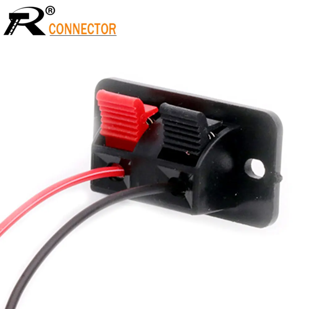 10pc 2 Way 1 row spring load design push type speaker terminal board 2 pins 2 positions 38*19*12mm