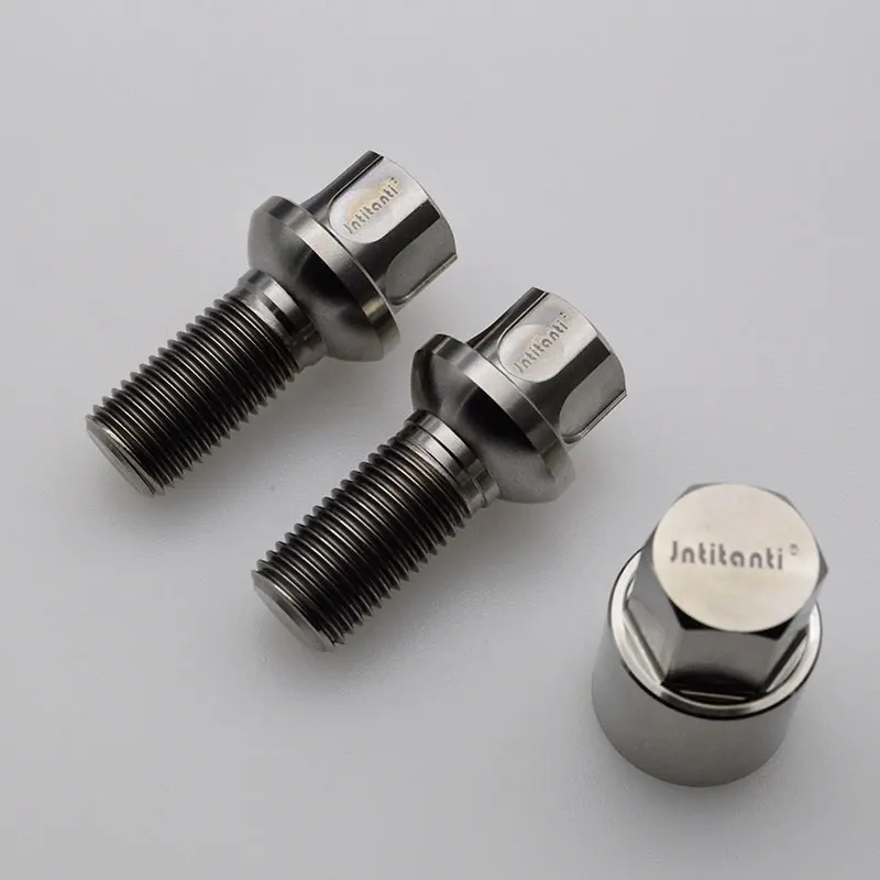 Jntitanti  10.9 grade M14*1.5*28 Gr5 titanium wheel rim  bolt ball seat  anti-theft lock for Mercedes-Benz