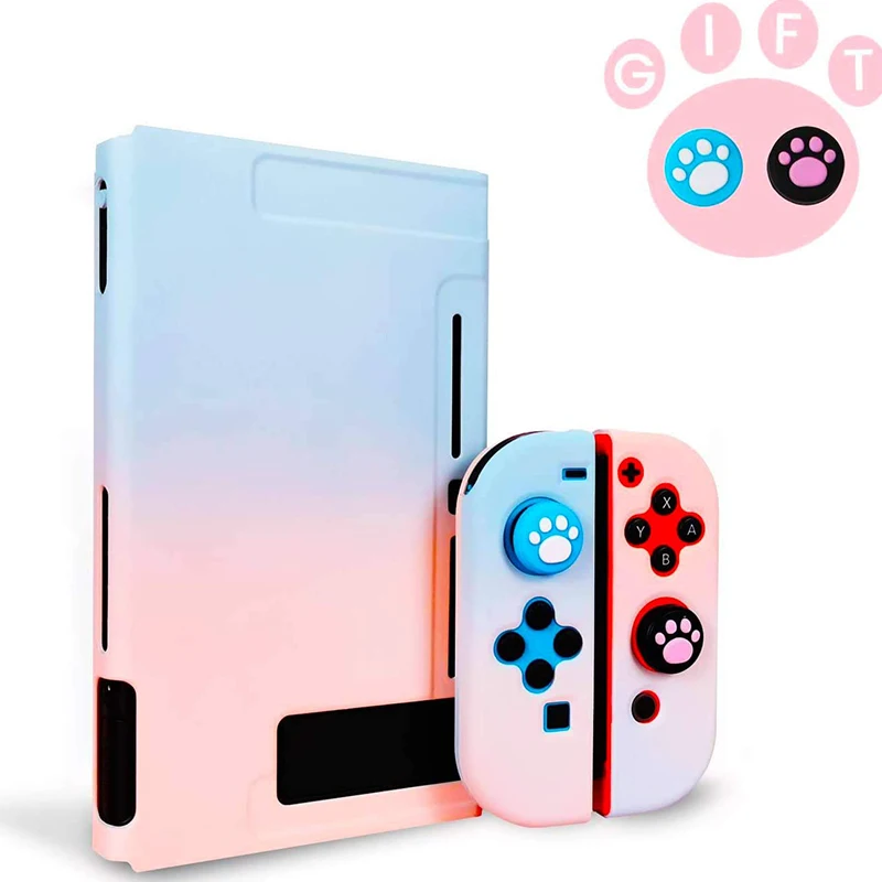 Розовый защитный чехол Kawaii Nintendo Switch, Жесткий Чехол для Nintendos, консоль JoyCon, цветная задняя крышка, съемная